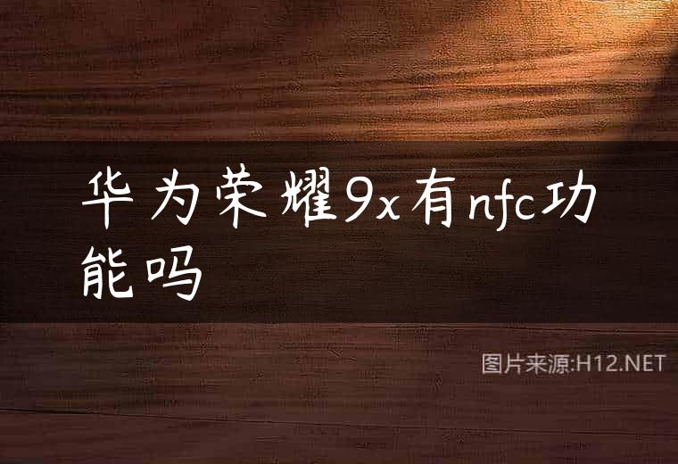 华为荣耀9x有nfc功能吗