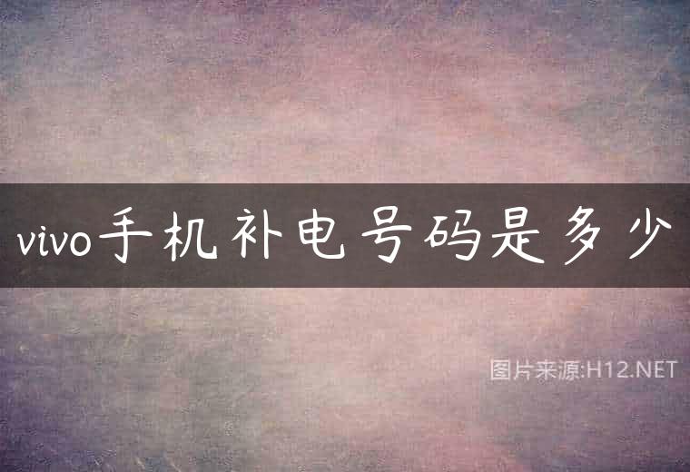 vivo手机补电号码是多少
