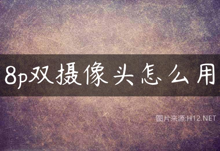 8p双摄像头怎么用