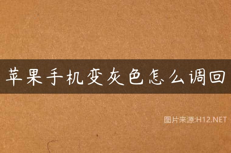 苹果手机变灰色怎么调回