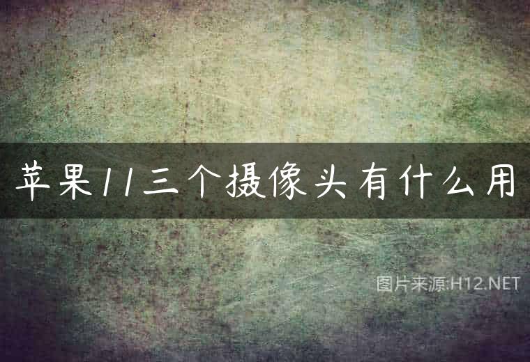 苹果11三个摄像头有什么用