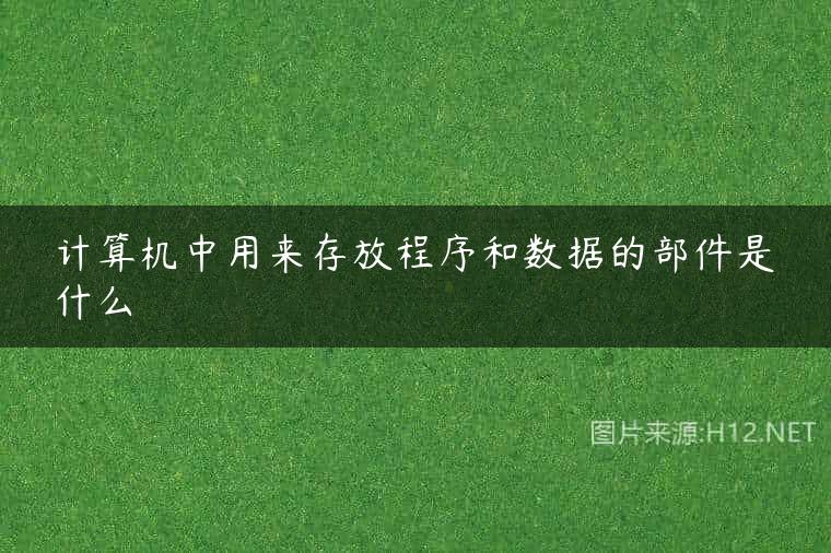 计算机中用来存放程序和数据的部件是什么