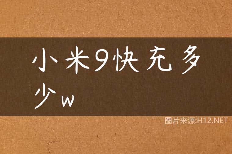 小米9快充多少w