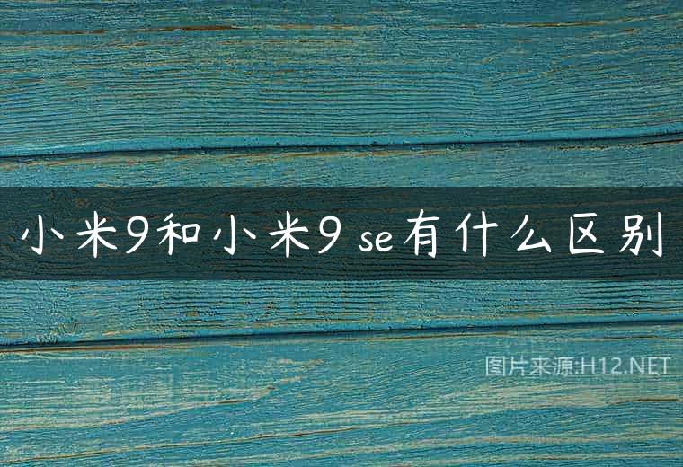小米9和小米9 se有什么区别