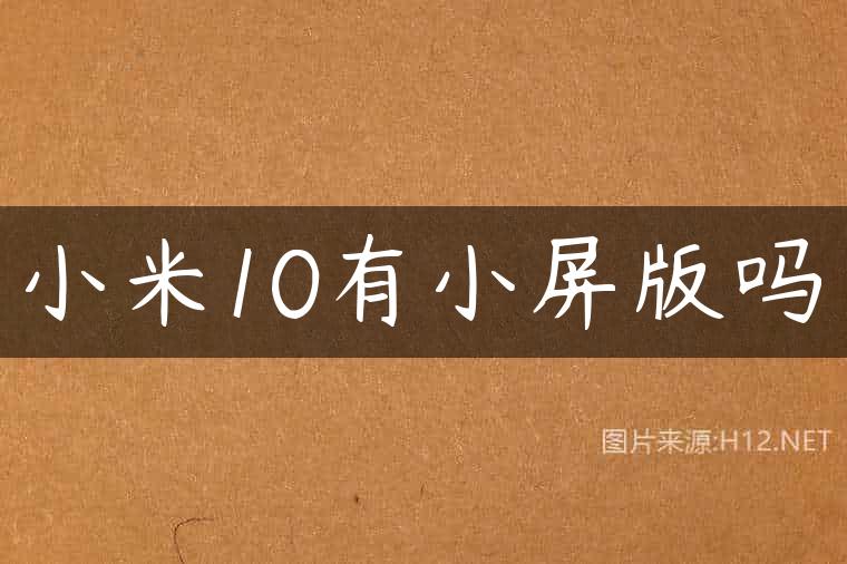 小米10有小屏版吗