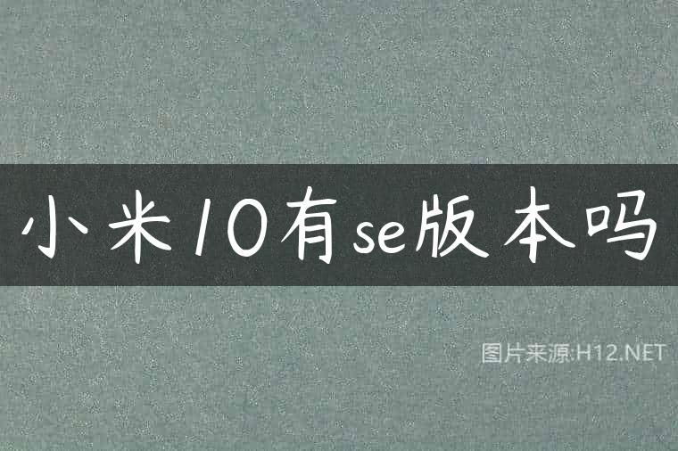 小米10有se版本吗