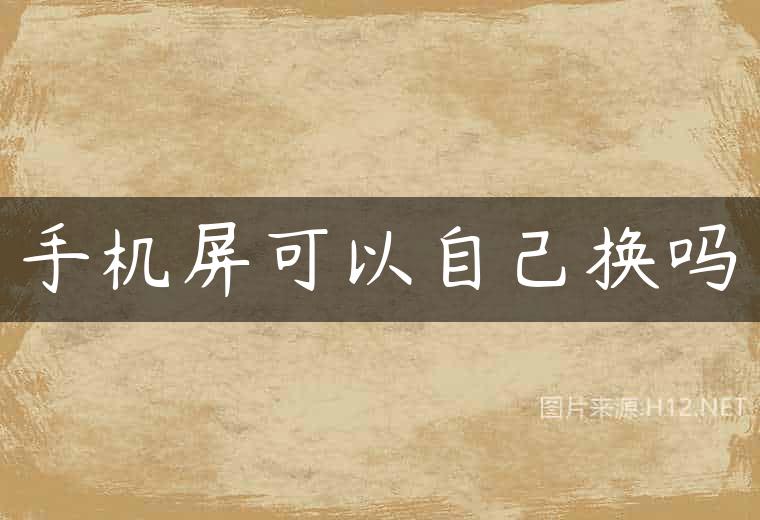 手机屏可以自己换吗