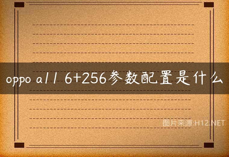 oppo a11 6+256参数配置是什么