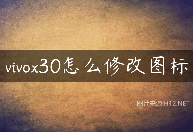 vivox30怎么修改图标