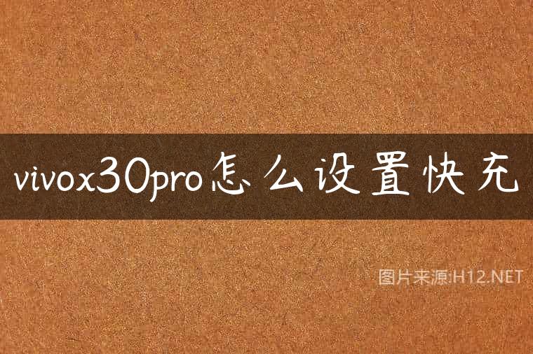 vivox30pro怎么设置快充