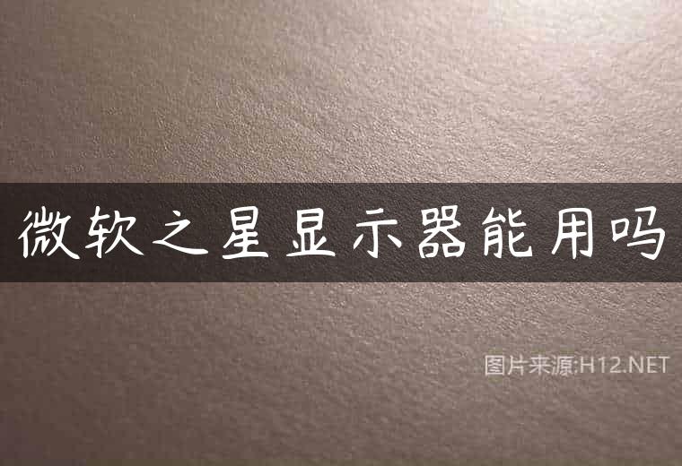 微软之星显示器能用吗