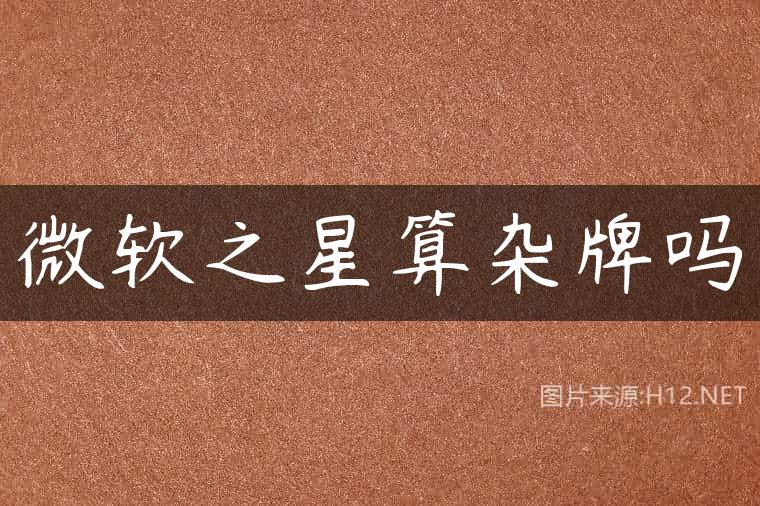 微软之星算杂牌吗