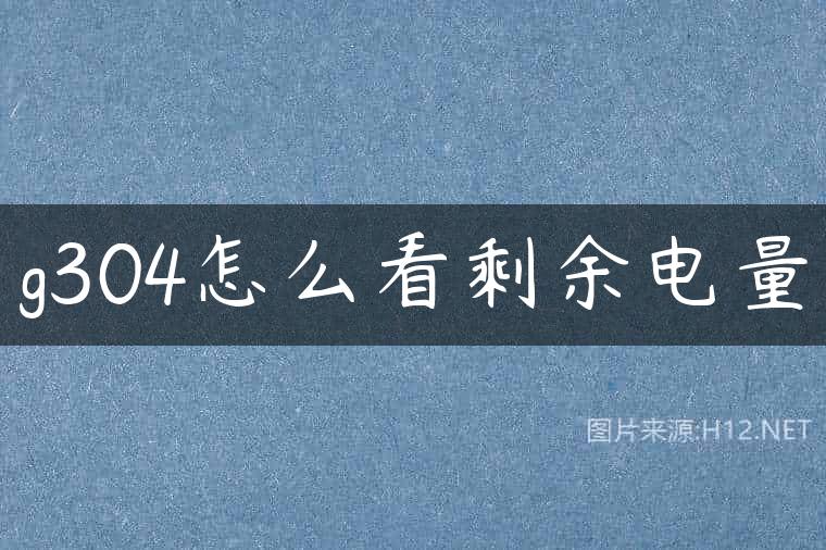 g304怎么看剩余电量