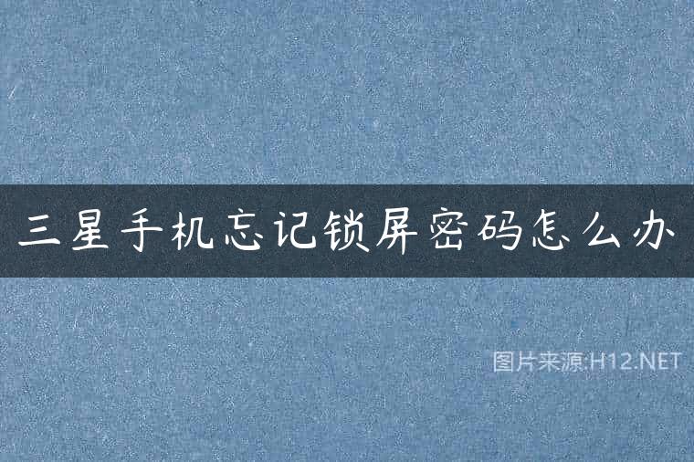三星手机忘记锁屏密码怎么办