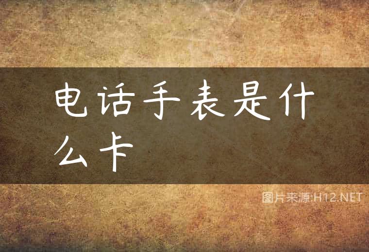 电话手表是什么卡