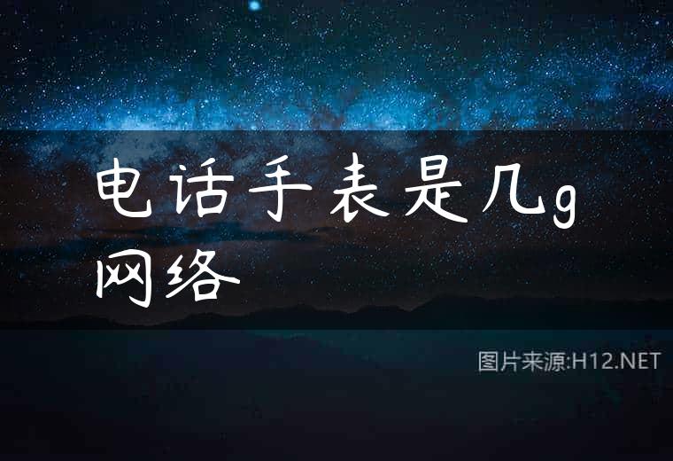 电话手表是几g网络