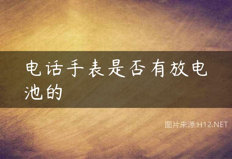 电话手表是否有放电池的