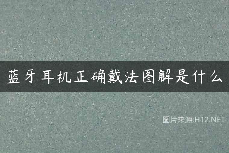 蓝牙耳机正确戴法图解是什么