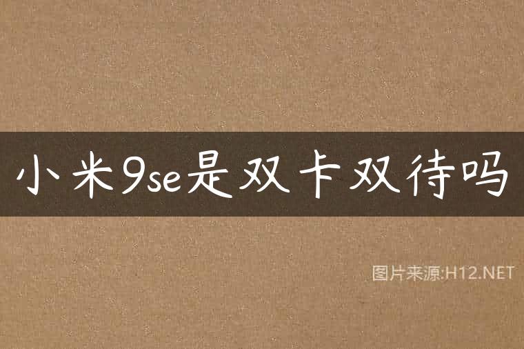 小米9se是双卡双待吗