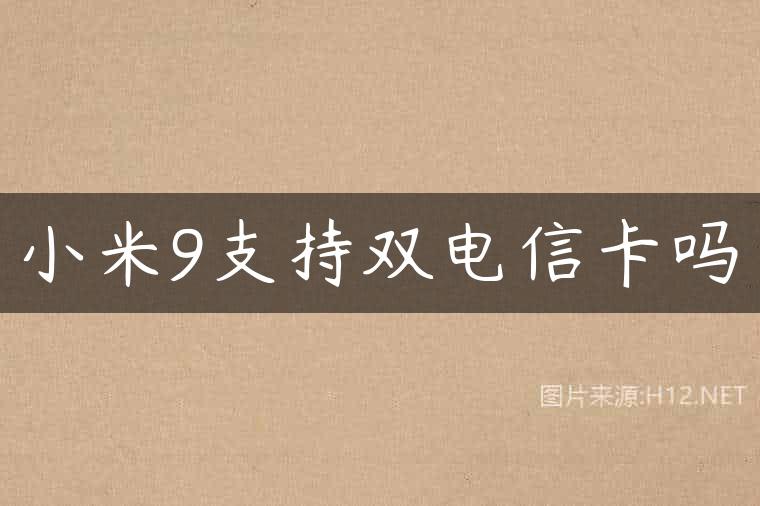小米9支持双电信卡吗