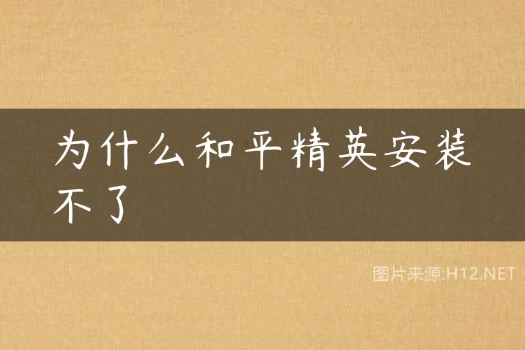为什么和平精英安装不了