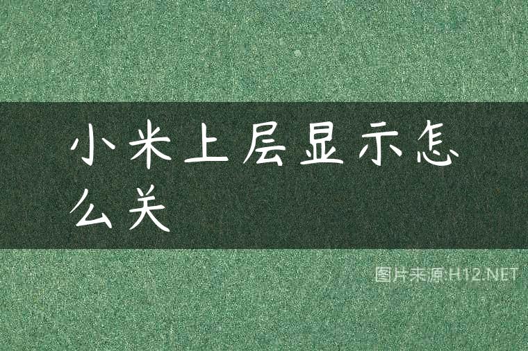 小米上层显示怎么关