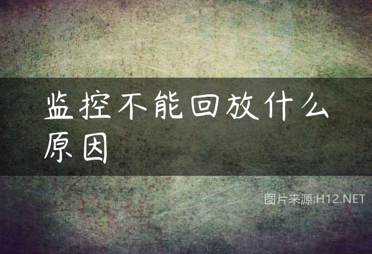 监控不能回放什么原因
