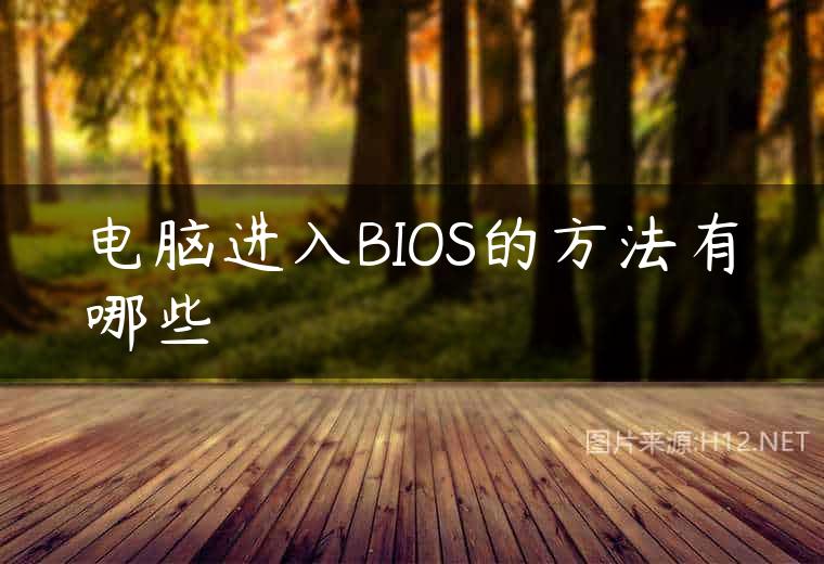电脑进入BIOS的方法有哪些