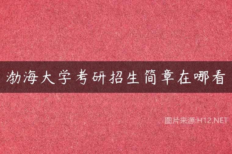 渤海大学考研招生简章在哪看
