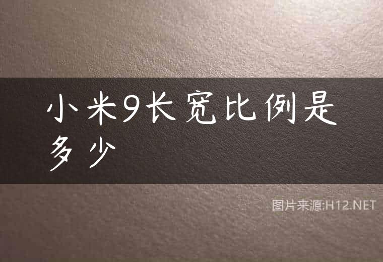 小米9长宽比例是多少