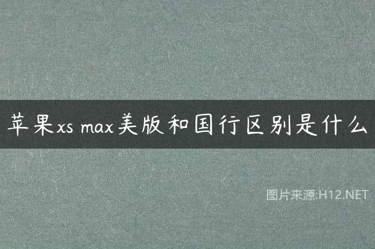 苹果xs max美版和国行区别是什么