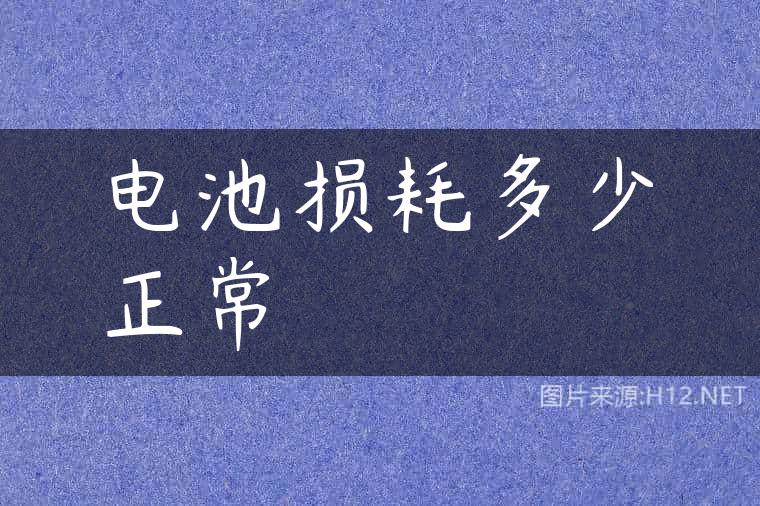 电池损耗多少正常
