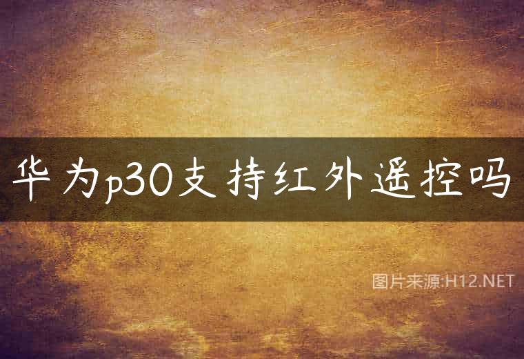 华为p30支持红外遥控吗