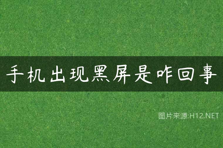 手机出现黑屏是咋回事