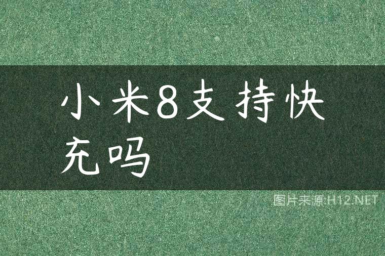 小米8支持快充吗