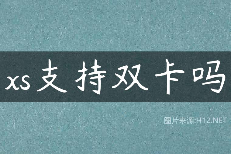 xs支持双卡吗