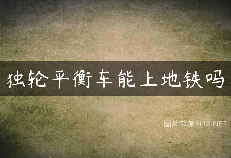 独轮平衡车能上地铁吗