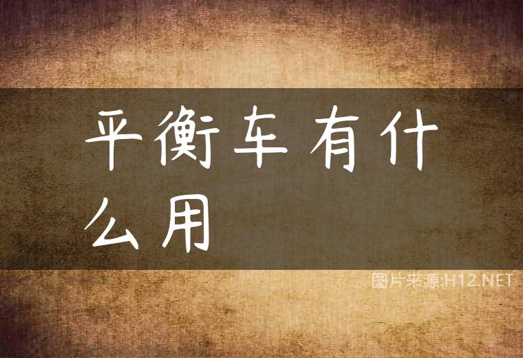 平衡车有什么用