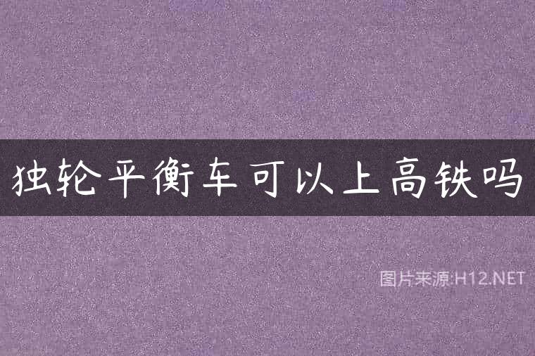 独轮平衡车可以上高铁吗