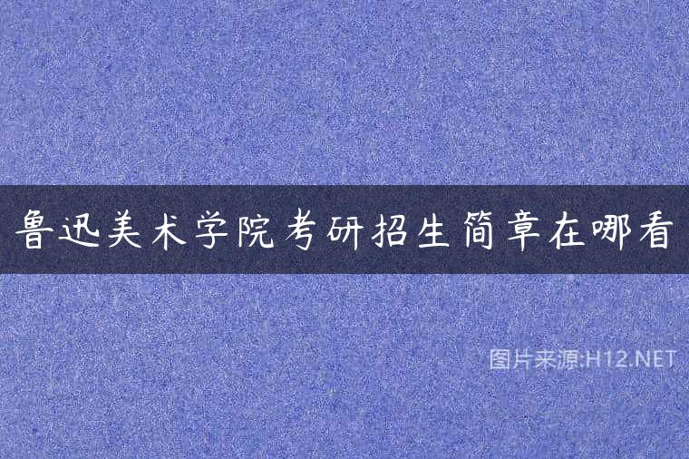 鲁迅美术学院考研招生简章在哪看