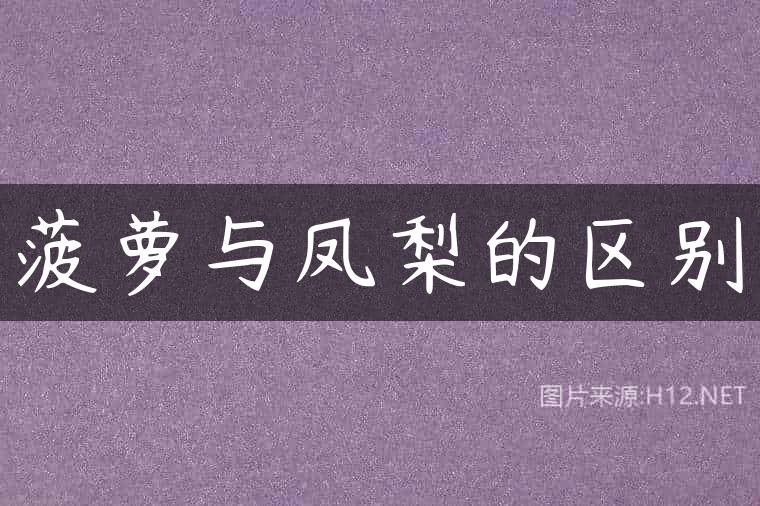 菠萝与凤梨的区别