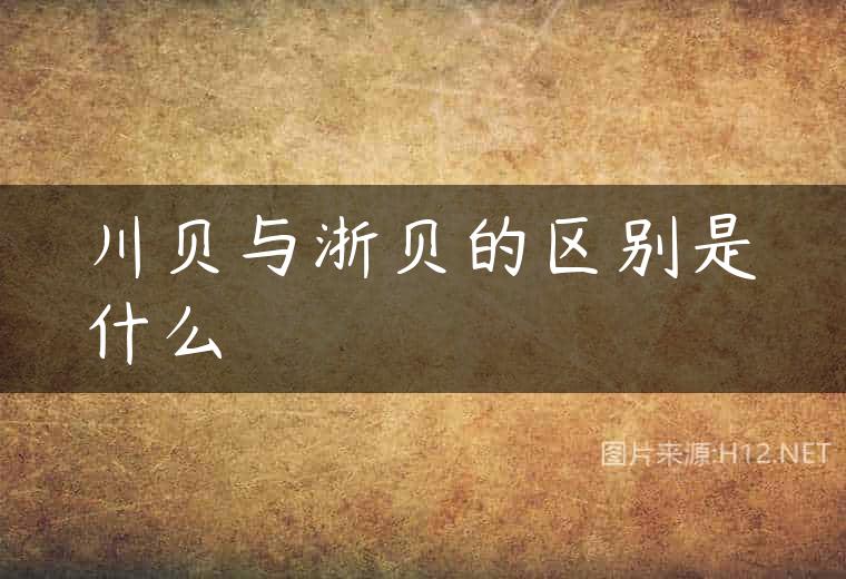 川贝与浙贝的区别是什么