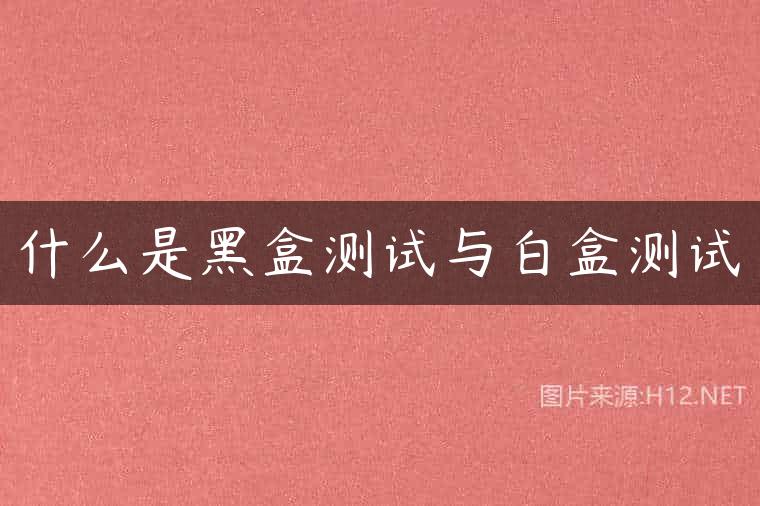 什么是黑盒测试与白盒测试