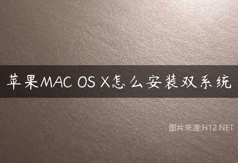 苹果MAC OS X怎么安装双系统