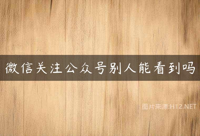 微信关注公众号别人能看到吗