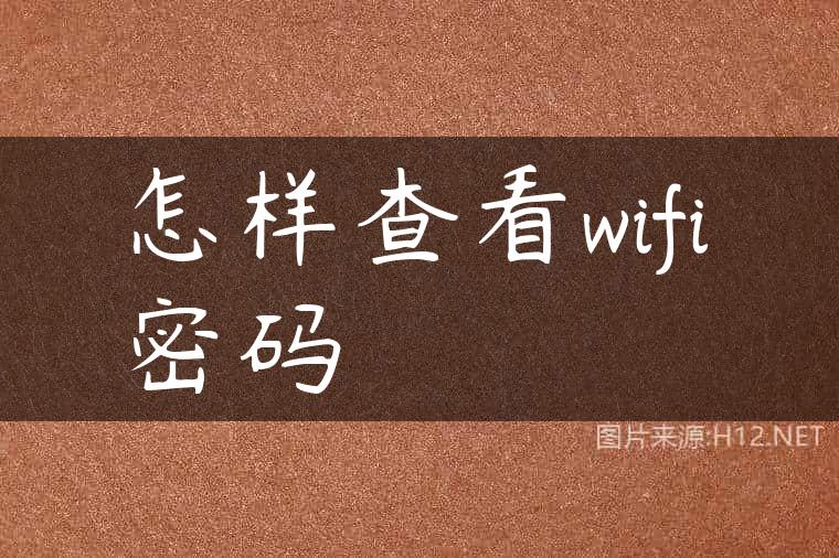 怎样查看wifi密码