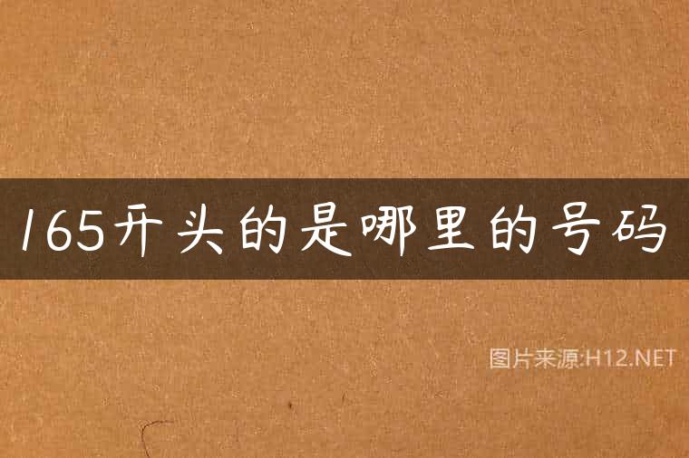 165开头的是哪里的号码