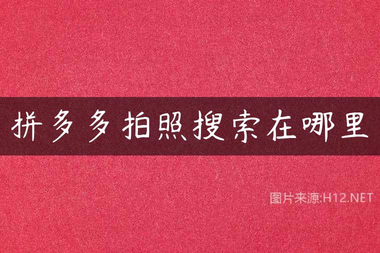 拼多多拍照搜索在哪里