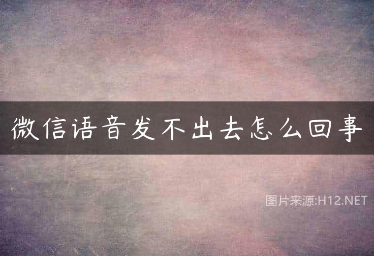 微信语音发不出去怎么回事