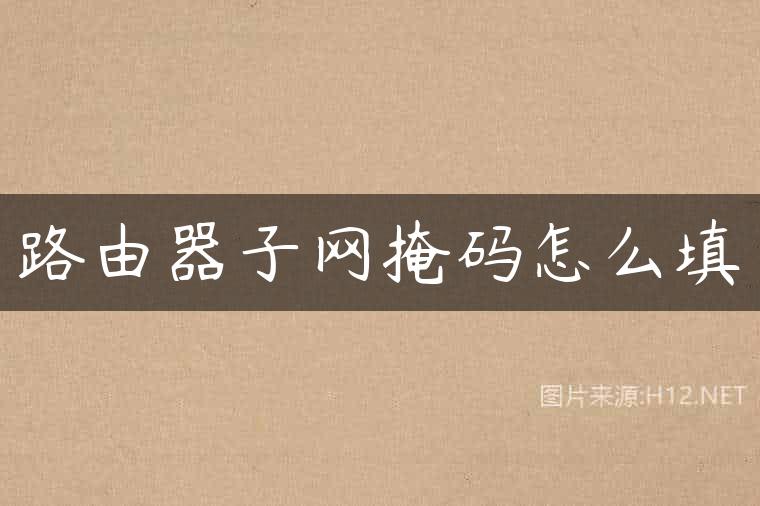 路由器子网掩码怎么填